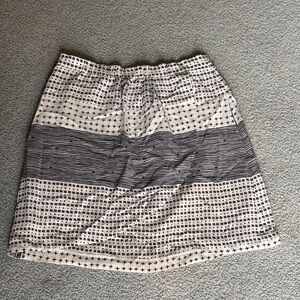 Madewell Black and White Patterned A-Line Skirt